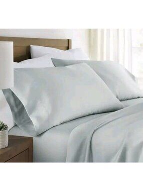 Becky Cameron Light Gray Solid Microfiber TwinXL Deep Pocket Sheet Set (4-Piece)